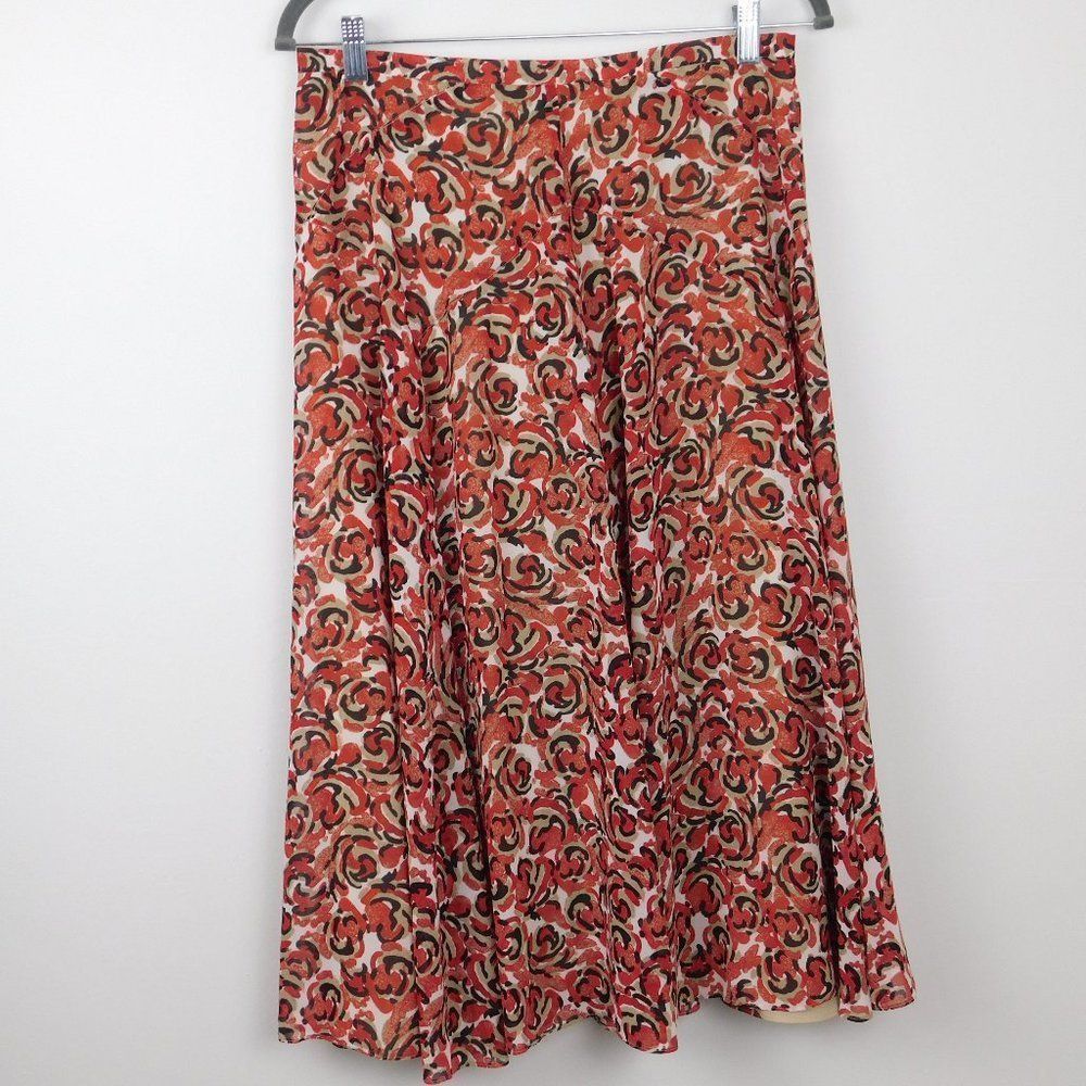 skirt size L color red black tan white